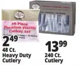Ocean State Job Lot 48-piece premium plastic cutlery set offer
