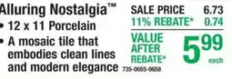 Menards Alluring Nostalgia mosaic tile offer