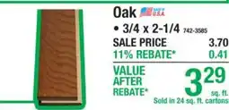 Menards Oak offer