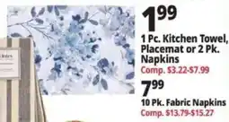 Ocean State Job Lot 1 Pc. Kitchen Towel, Placemat or 2 Pk. Napkins offer