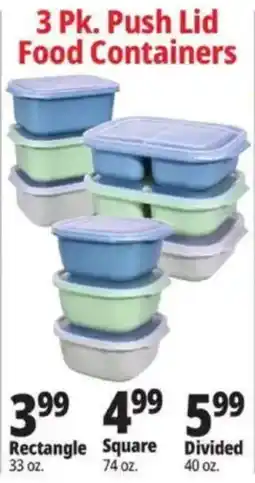 Ocean State Job Lot 3 pk. push lid food containers offer