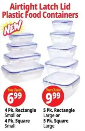 Ocean State Job Lot Airtight Latch Lid Plastic Food Containers offer