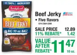 Menards Bridgford beef jerky offer
