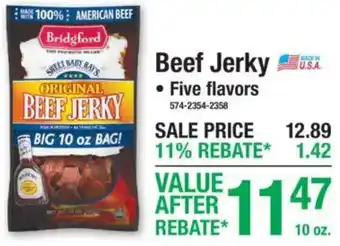 Menards Bridgford beef jerky offer
