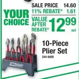 Menards Tool Shop 10-Piece Plier Set offer