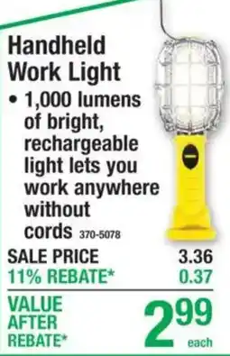 Menards Handheld Work Light offer