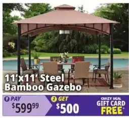 Ocean State Job Lot Steel Bamboo Gazebo offer