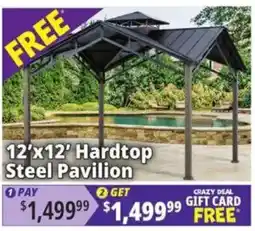Ocean State Job Lot 12'x12' Hardtop Steel Pavilion offer