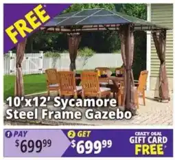 Ocean State Job Lot Sycamore Steel Frame Gazebo offer