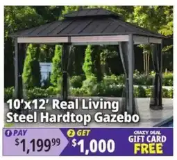 Ocean State Job Lot Real Living Steel Hardtop Gazebo offer