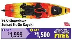 Ocean State Job Lot 11.5' Showdown Sunset Sit-On Kayak offer