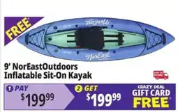 Ocean State Job Lot 9' NorEastOutdoors Inflatable Sit-On Kayak offer