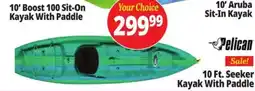Ocean State Job Lot Pelican 10' Boost 100 Sit-On Kayak With Paddle offer