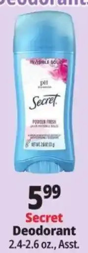 Ocean State Job Lot Secret Deodorant offer