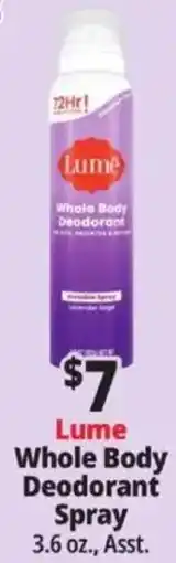 Ocean State Job Lot Lume whole body deodorant spray offer