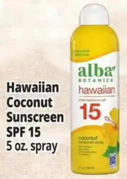 Ocean State Job Lot Alba Botanica Hawaiian Coconut Sunscreen offer