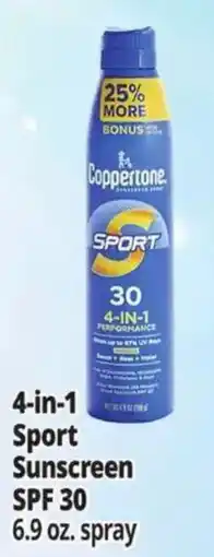 Ocean State Job Lot Coppertone 4-in-1 Sport Sunscreen offer