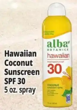 Ocean State Job Lot Alba Botanica Hawaiian Coconut Sunscreen offer