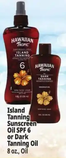 Ocean State Job Lot Hawaiian Tropic island tanning sunscreen oil spf 6 or dark tanning oil offer