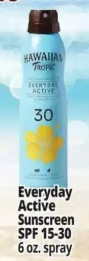Ocean State Job Lot Hawaiian Tropic Everyday Active Sunscreen offer