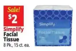 Ocean State Job Lot Simplify facial tissue offer