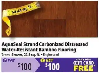 Ocean State Job Lot AquaSeal Strand Carbonized Distressed Water-Resistant Bamboo Flooring offer