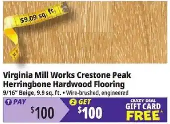 Ocean State Job Lot Virginia Mill Works Crestone Peak Herringbone Hardwood Flooring offer