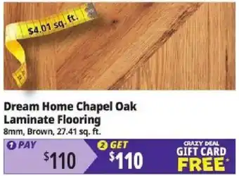 Ocean State Job Lot Dream Home chapel oak laminate flooring offer
