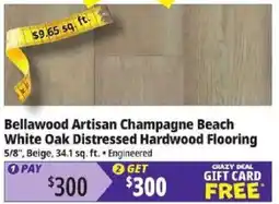 Ocean State Job Lot Bellawood artisan champagne beach white oak distressed hardwood flooring offer