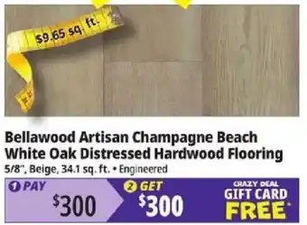 Ocean State Job Lot Bellawood artisan champagne beach white oak distressed hardwood flooring offer