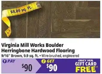 Ocean State Job Lot Virginia Mill Works boulder herringbone hardwood flooring offer