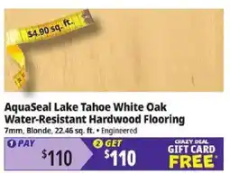 Ocean State Job Lot AquaSeal lake tahoe white oak water-resistant hardwood flooring offer