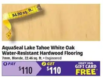 Ocean State Job Lot AquaSeal lake tahoe white oak water-resistant hardwood flooring offer