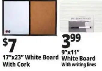 Ocean State Job Lot White Board With Cork offer