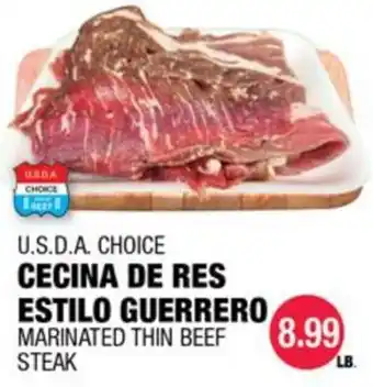 U.s.d.a. choice marinated thin beef steak