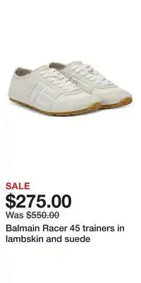 Nordstrom Balmain Racer 45 trainers in lambskin and suede offer