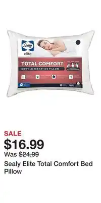 Kohl's Sealy Elite Total Comfort Bed Pillow offer