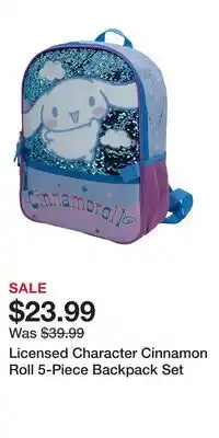 Kohl's Licensed Character Cinnamon Roll 5-Piece Backpack Set offer
