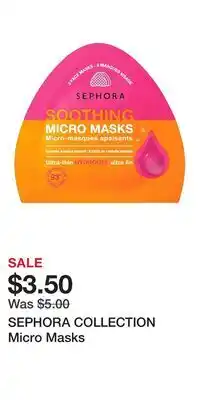 Kohl's SEPHORA COLLECTION Micro Masks offer