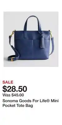 Kohl's Sonoma Goods For Life Mini Pocket Tote Bag offer