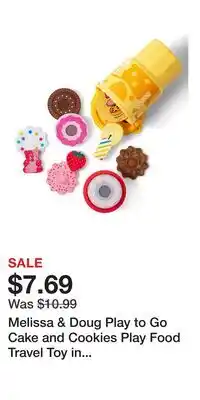 Kohl's Melissa & Doug Play to Go Cake and Cookies Play Food Travel Toy in Cup with Fidget Toy Lid offer