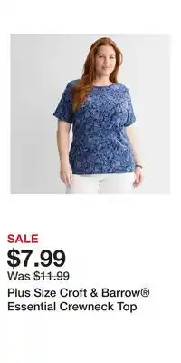 Kohl's Plus Size Croft & Barrow Essential Crewneck Top offer