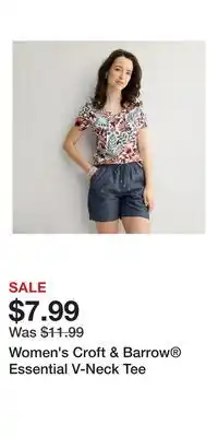 Kohl's Women's Croft & Barrow Essential V-Neck Tee offer