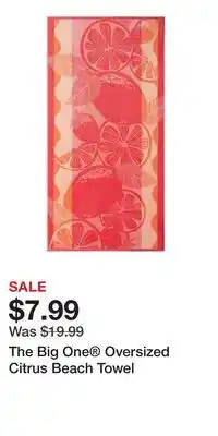 Kohl's The Big One Oversized Citrus Beach Towel offer