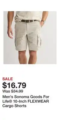 Kohl's Men's Sonoma Goods For Life 10-Inch FLEXWEAR Cargo Shorts offer