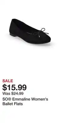 Kohl's SO Emmaline Women's Ballet Flats offer