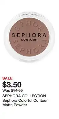 Kohl's SEPHORA COLLECTION Sephora Colorful Contour Matte Powder offer