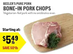 New Seasons Market Beeler's pure pork bone-in pork chops offer