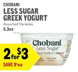 New Seasons Market Chobani less sugar greek yogurt offer
