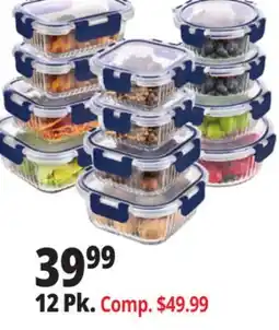 Ocean State Job Lot Home Living 12 Piece Glass Navy Storage Set with Lids offer